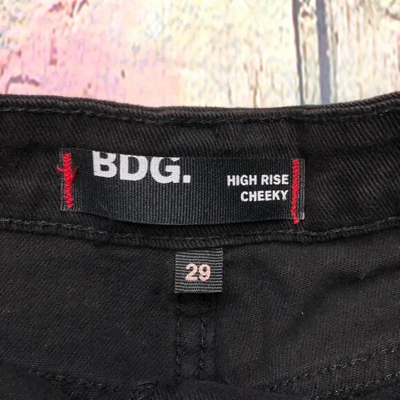BDG Jeans Shorts Womens 29 Black High Rise Cheeky Distressed ASO Selena Gomez - Picture 2 of 12